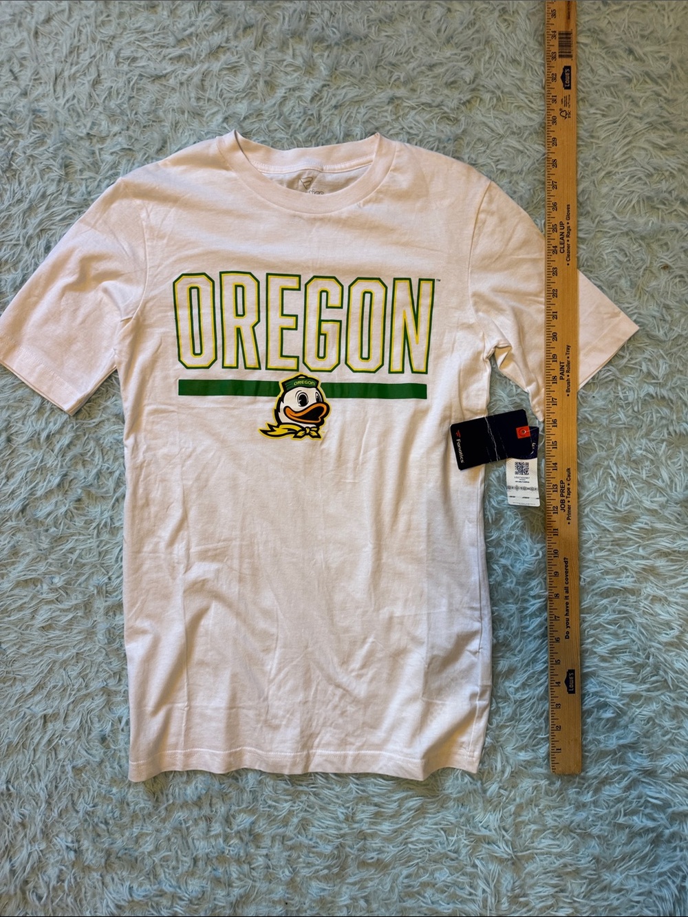 Fanatics White Oregon Graphic Tee with Green Accents Mens Small